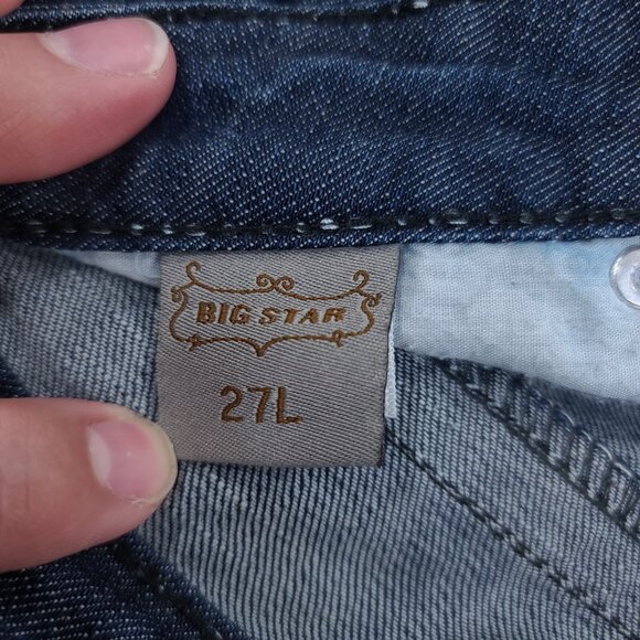 Big Star Jeans Womens 27x32 Manhattan Straight Leg Dark Denim Blue Western - Picture 10 of 10